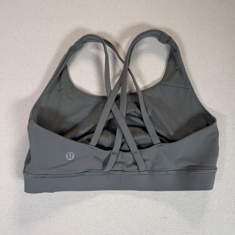Lululemon Free To Be Wild Sports Bra Dark Grey Strappy Back Yoga Gym Bra